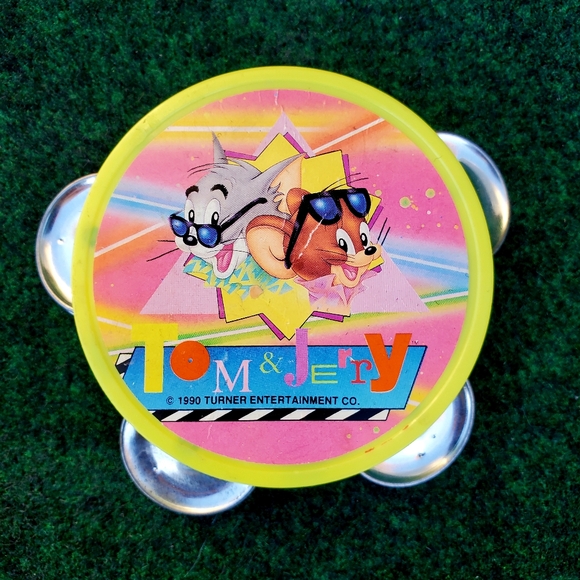 Tom & Jerry Mini Tambourine 1990 Turner Entertainment 4in Instrument - Picture 9 of 9